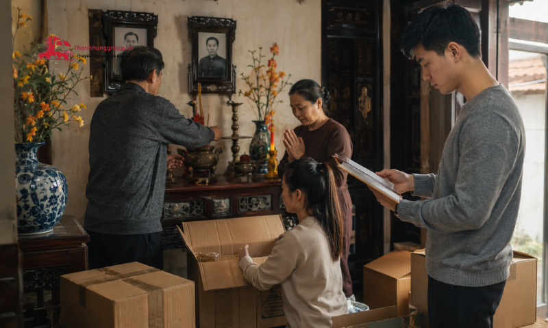 Chuẩn bị lễ vật và bàn thờ trước ngày chuyển về nhà mới